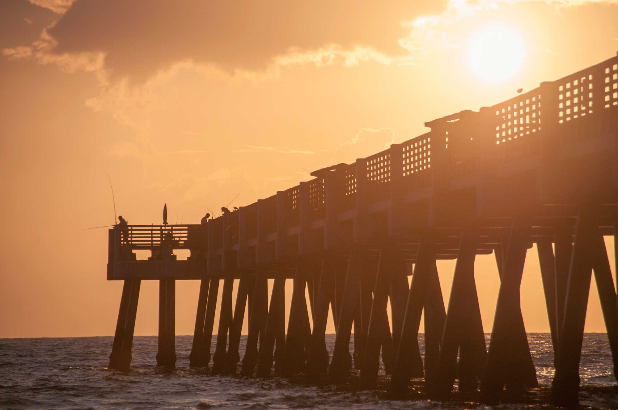 Sunrise-over-the-pier-with-atlantic-ocean